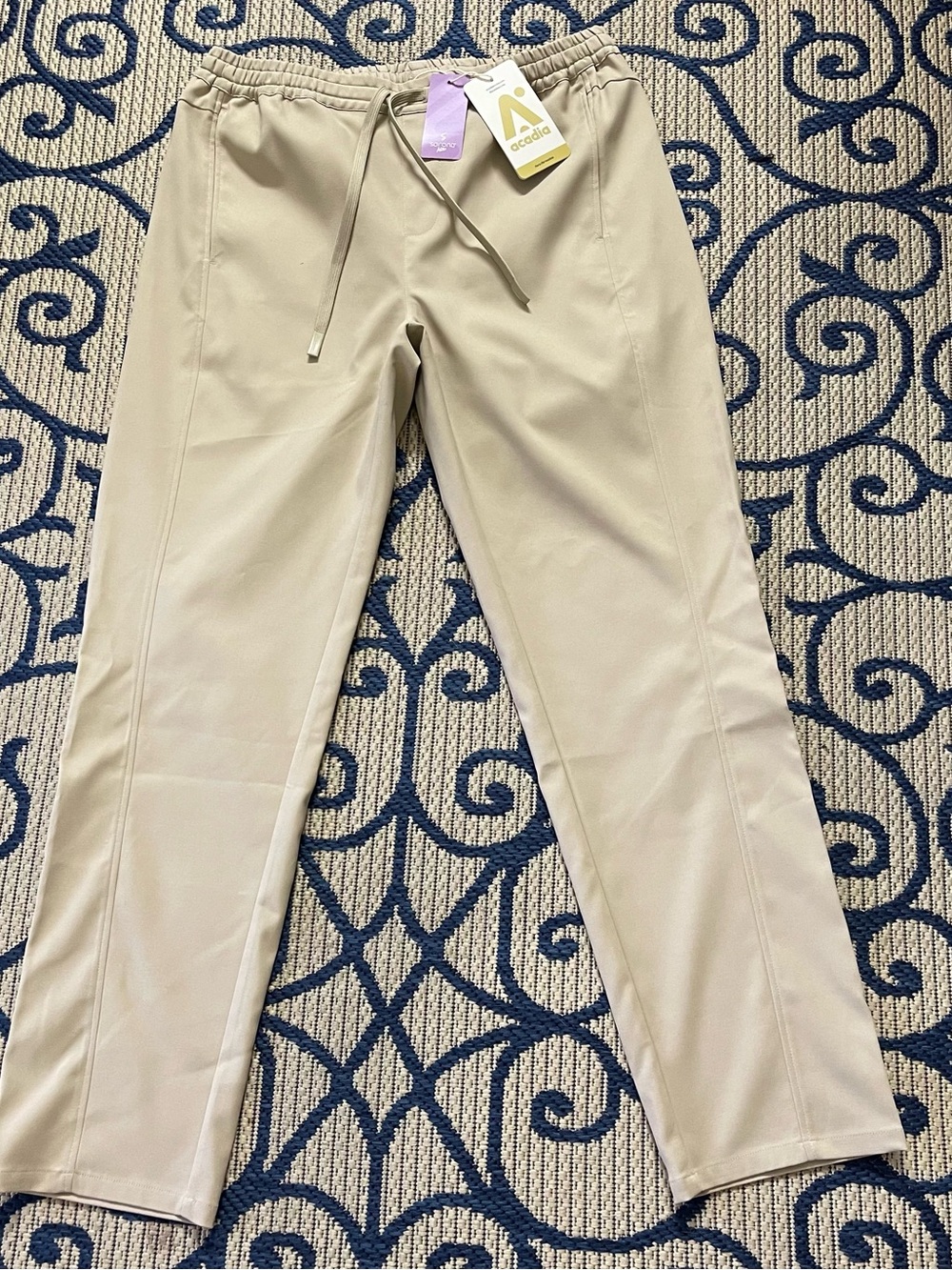 Arcadia Women's Cream Drawstring scrubs pants
